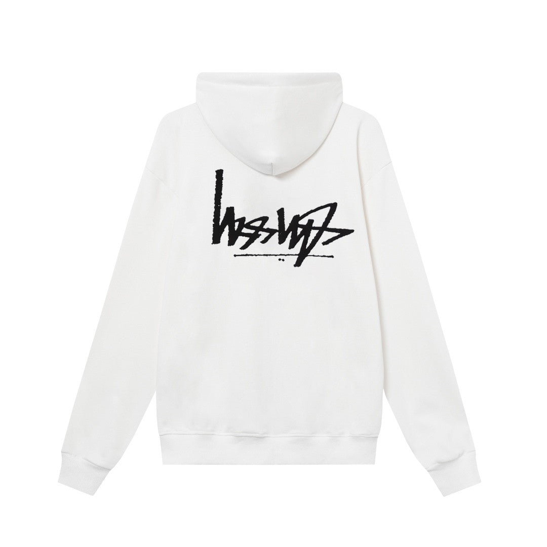 STUSSY スタッシー リバースレタープリント 男女共用 ズップアップフーディ HN303 ブラック/ホワイト/グレー/ネイビー