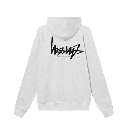 STUSSY スタッシー リバースレタープリント 男女兼用 フード付きフルジップウェア HN303 灰