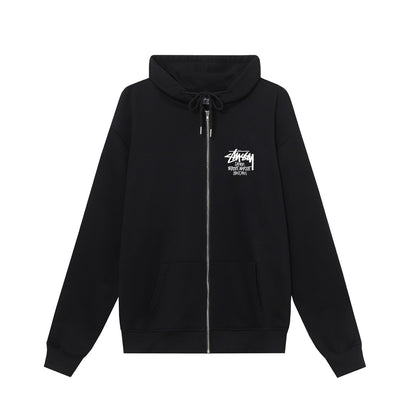 STUSSY ステューシー DSMロンドンシティ限定シリーズ NEW YORKプリント 男女兼用 フード付きジッパージャケット HN332