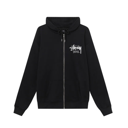 STUSSY スタシー ソウルシティ限定 プリント 男女兼用 フード付きフルジップ スウェット HN330 カラー