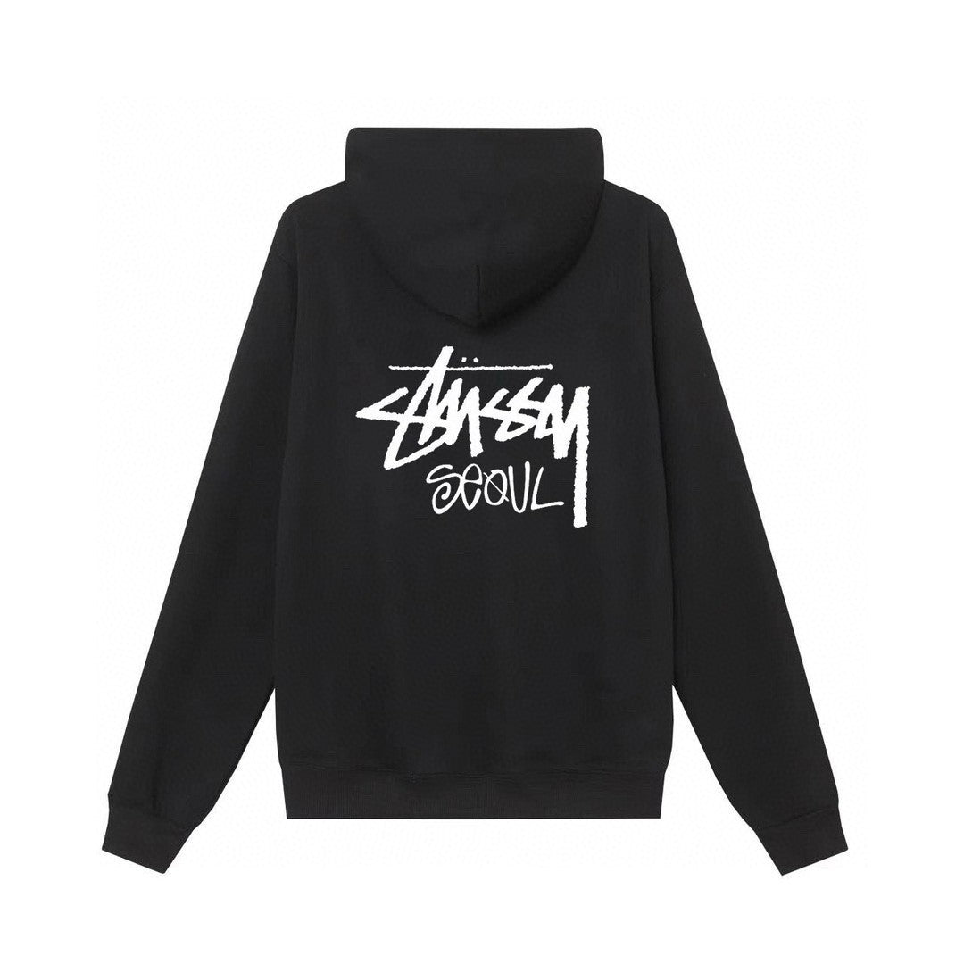STUSSY スタシー ソウルシティ限定 プリント 男女兼用 フード付きフルジップ スウェット HN330 カラー