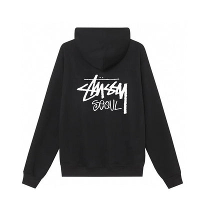 STUSSY スタシー ソウルシティ限定 プリント 男女兼用 フード付きフルジップ スウェット HN330 カラー