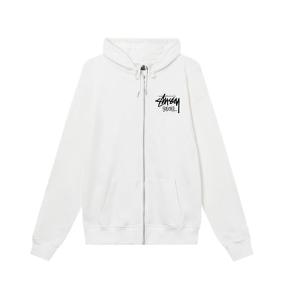 STUSSY スタシー ソウルシティ限定 プリント 男女兼用 フード付きフルジップ スウェット HN330 カラー