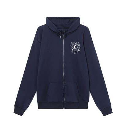 STUSSY スタッシー ss24復古 フレイムダイスプリント ジップアップフードジャケットHN307 グレー