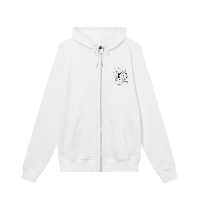 STUSSY スタッシー ss24復古 フレイムダイスプリント ジップアップフードジャケットHN307 グレー