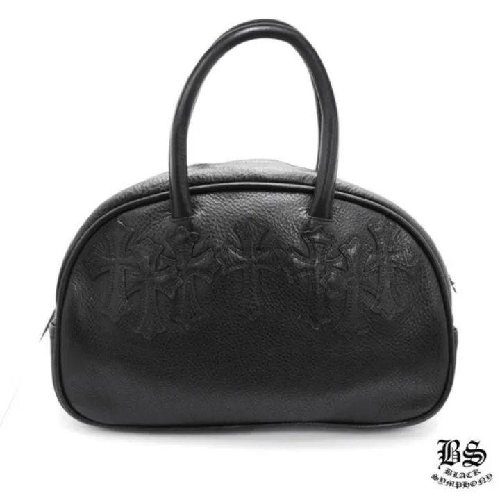 CHROME HEARTS クロムハーツ ジムバッグ スモール セメタリークロスパッチ レザーバッグ メンズ レディース CH2005