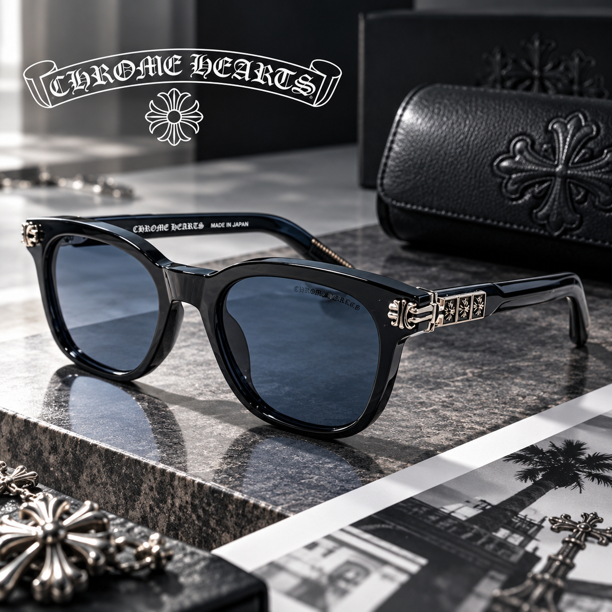 CHROME HEARTS クロムハーツ SMOKE SHOW サングラス ブラック T-EW-SG01-CH-17686