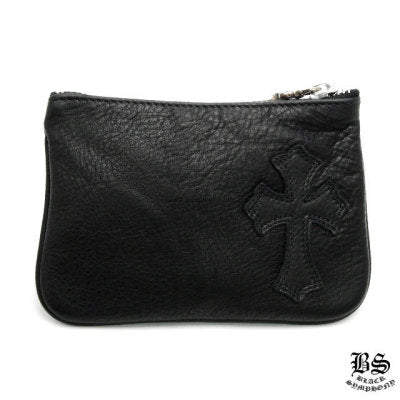 CHROME HEARTS クロムハーツ コインパース 1クロスパッチ ブラック ヘビーレザー レザーウォレット 財布 メンズ レディース CH2007
