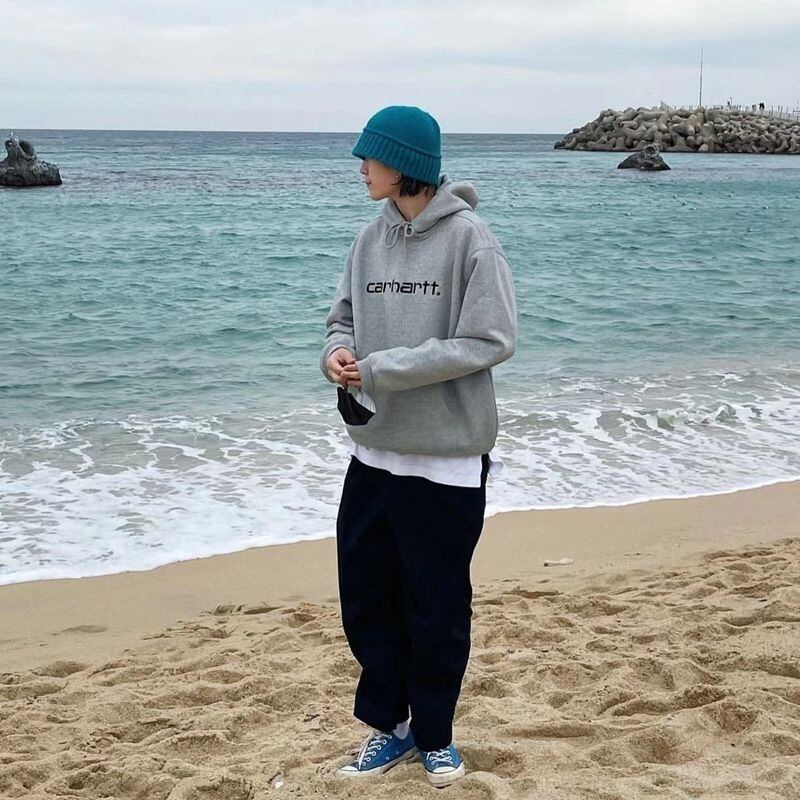 カーハートパーカー メンズ スウェット オーバーサイズ プルオーバーパーカー Hooded Sweatshirt 2