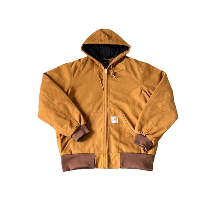 カーハートメンズ アウター ジャケット Duck Active Jac/Thermal Lined ブラウン ブラック フード ストリート ダックアクティブジャケット 1