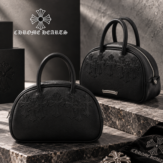 CHROME HEARTS クロムハーツ ジムバッグ スモール セメタリークロスパッチ レザーバッグ メンズ レディース CH2005