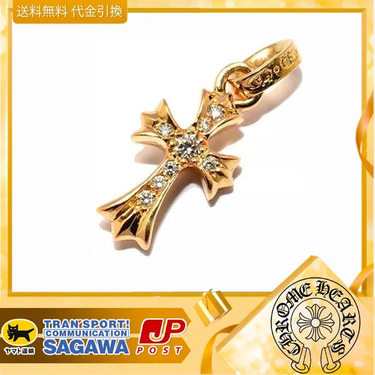 CHROME HEARTS クロムハーツ ベビーファット クロスペンダント 22K パヴェダイヤモンド ゴールド ネックレス