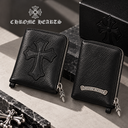 CHROME HEARTS クロムハーツ タイニーZIP 1セメタリークロスパッチ ウォレット レザーウォレット 財布 メンズ レディース CH2009