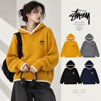 Stüssy × Wales Bonner Waffle Knit Hoodie — image 1