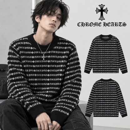 Chrome Hearts クロムハーツ 満身プリントウールセーター ブラック - Image 1