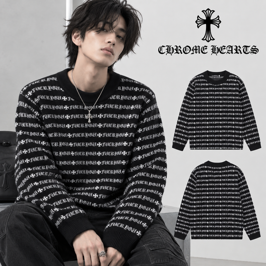 Chrome Hearts クロムハーツ 満身プリントウールセーター ブラック - Image 1
