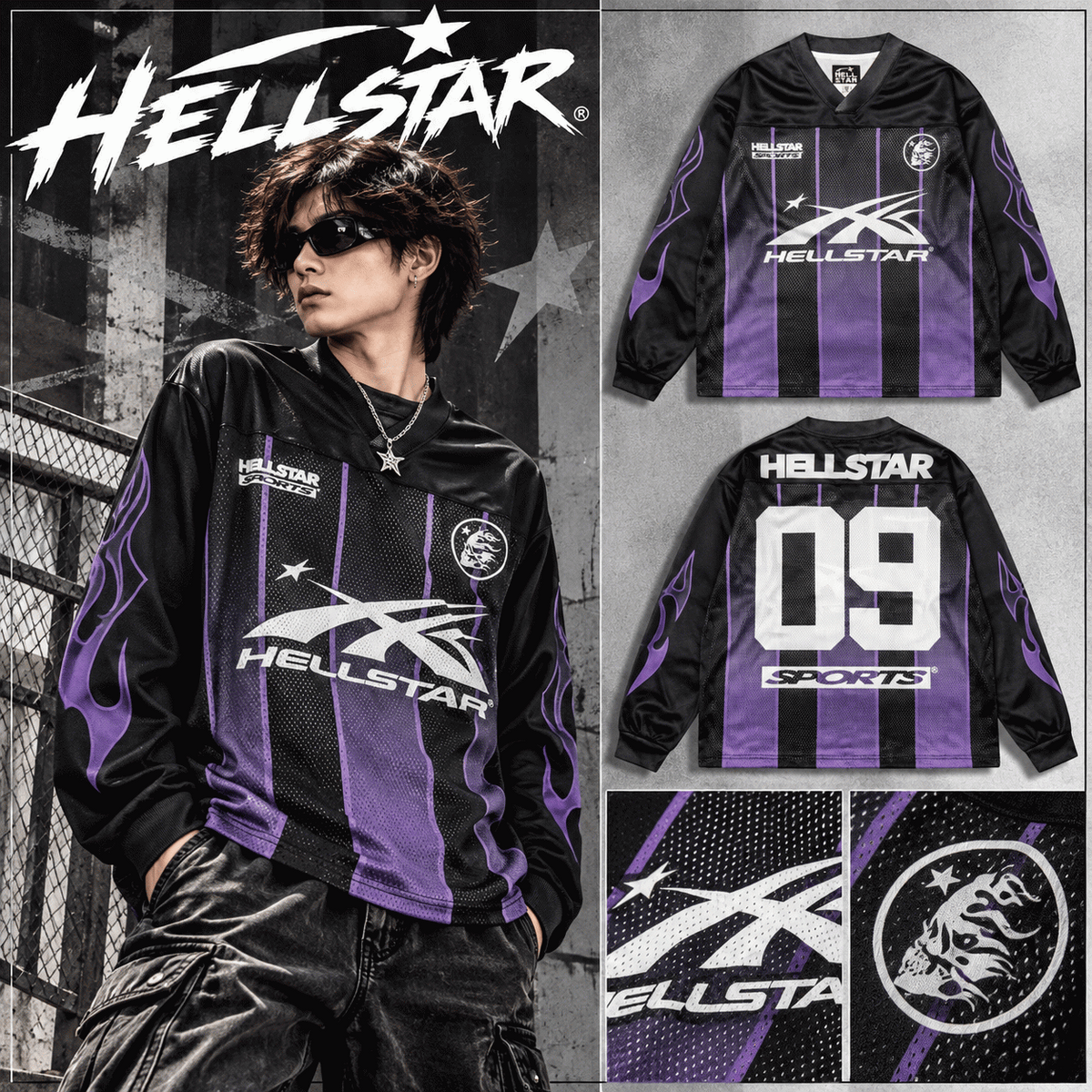 HELLSTAR ヘルスター 長袖スポーツジャージ ブラック