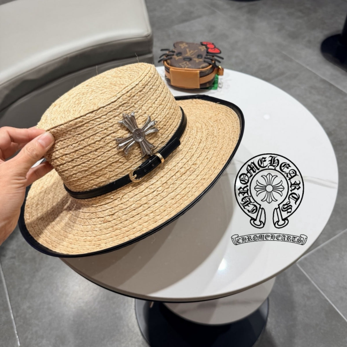 CHROME HEARTS（クロムハーツ） ラフィア サンハット ベージュ - 商品画像 1