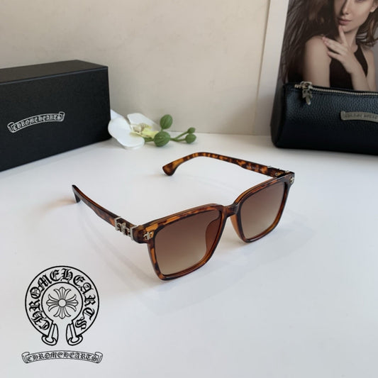 CHROME HEARTS クロムハーツ スクエアフレームサングラス ブラウン ティグリス柄 ブラウングラデーションレンズ T-EW-SG01-CH-17552