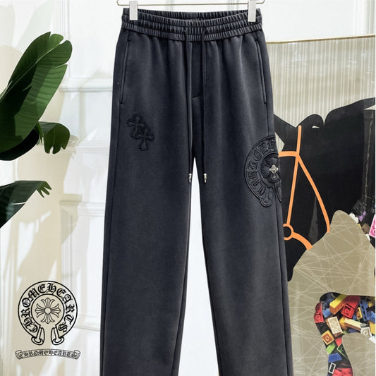 CHROME HEARTS クロムハーツ クロス刺繍 サークルロゴ イージーパンツ チャコールグレー