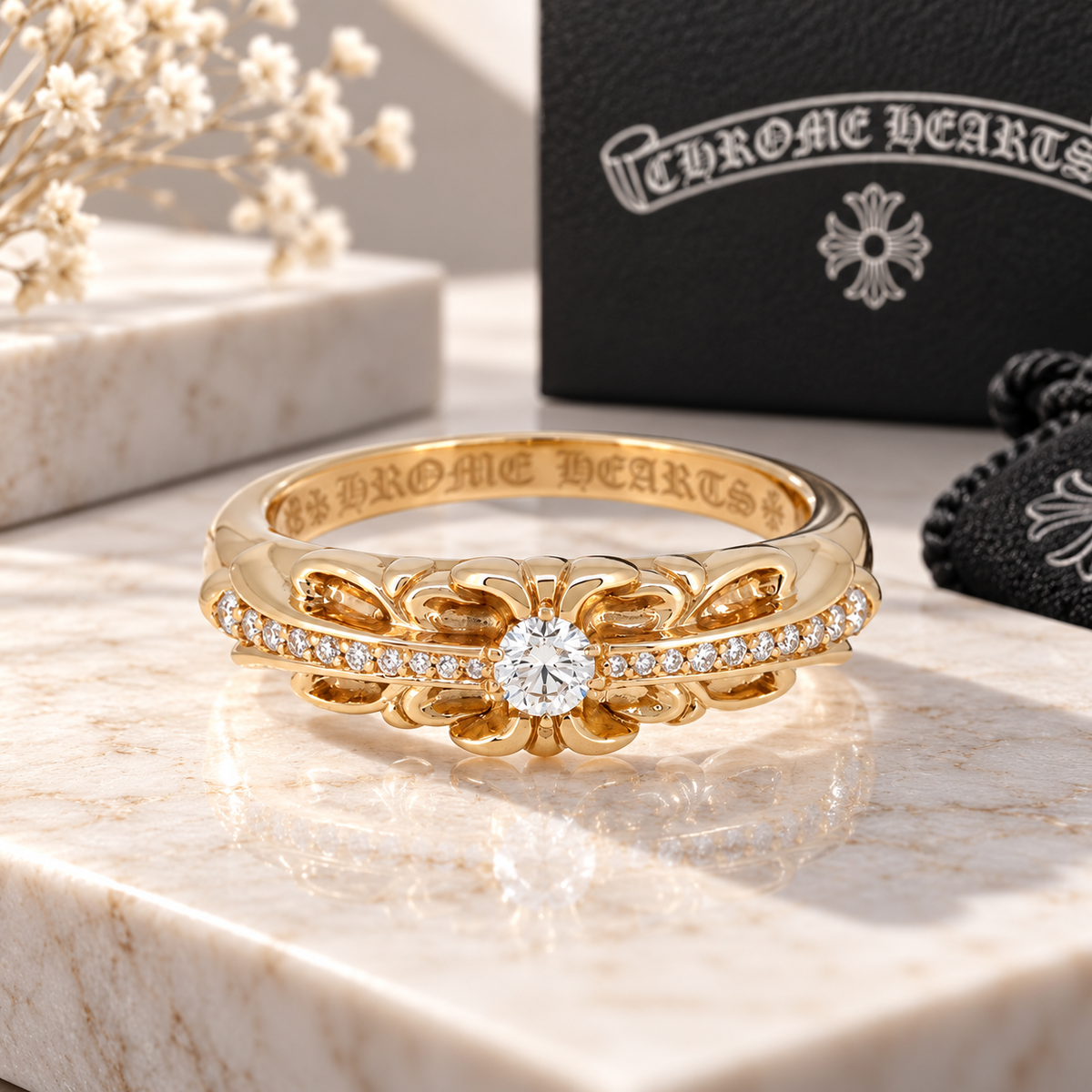 CHROME HEARTS クロムハーツ ベビークラシック ダイヤ リング 22K