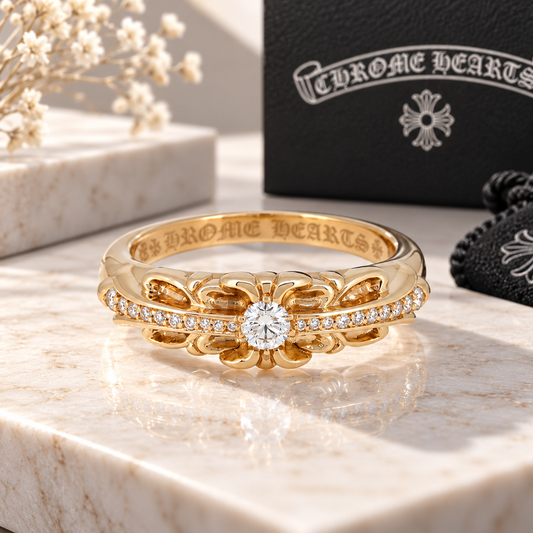 CHROME HEARTS クロムハーツ ベビークラシック ダイヤ リング 22K