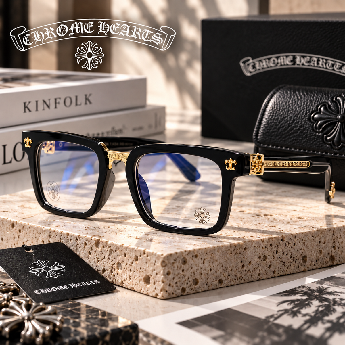 CHROME HEARTS クロムハーツ レトロ スクエア メガネ