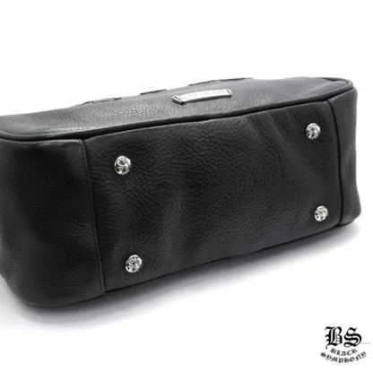 CHROME HEARTS クロムハーツ ジムバッグ スモール セメタリークロスパッチ レザーバッグ メンズ レディース CH2005