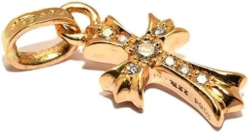 CHROME HEARTS クロムハーツ ベビーファット クロスペンダント 22K パヴェダイヤモンド ゴールド ネックレス