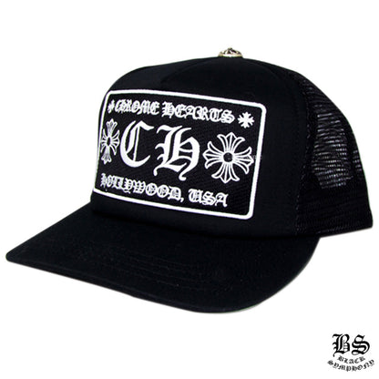CHROME HEARTS クロムハーツ トラッカーキャップ CHロゴ ブラック×ホワイト 帽子 メンズ レディース ユニセックス CH2018