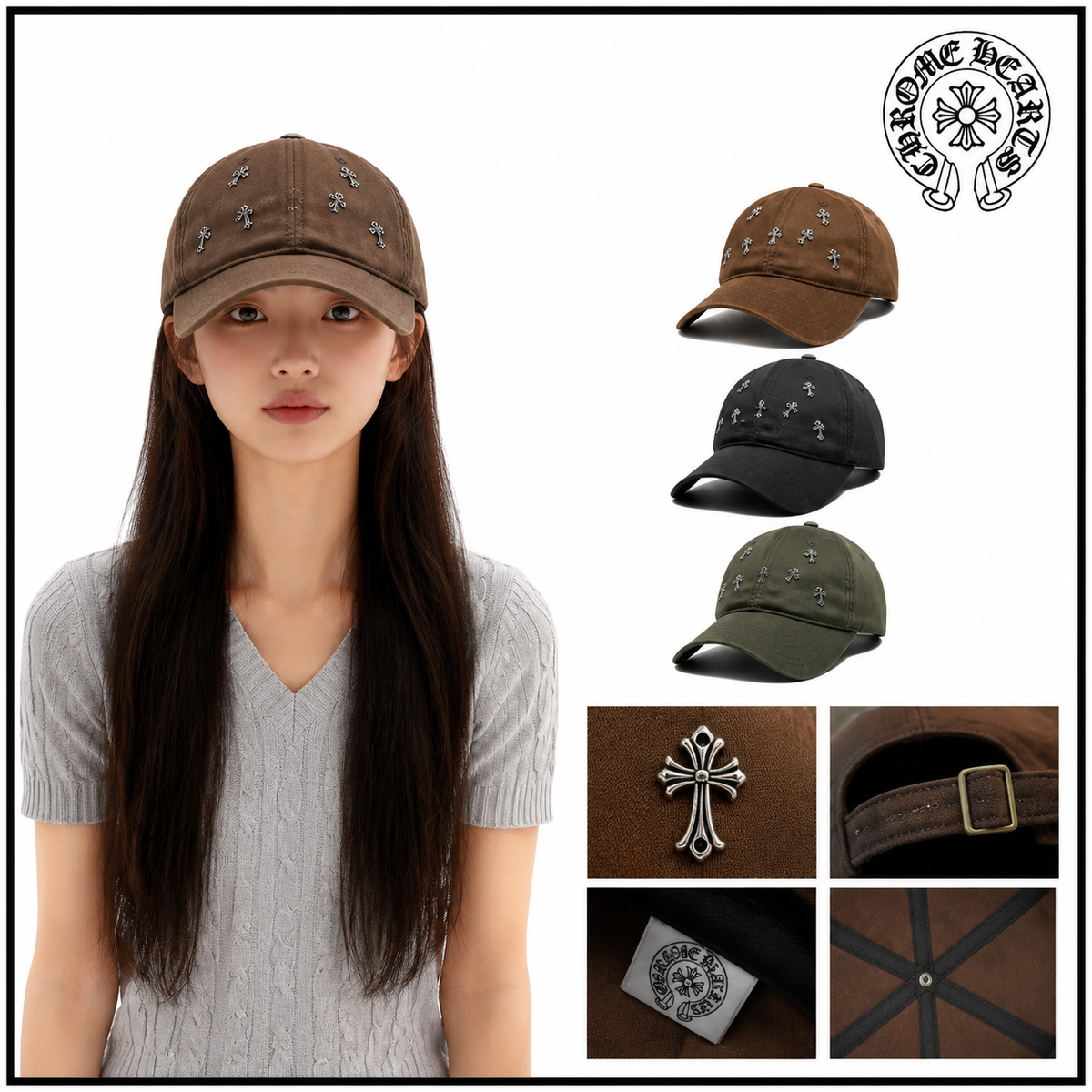 Chrome Hearts クロムハーツ クロスデザイン ベースボールキャップ - 商品画像 1