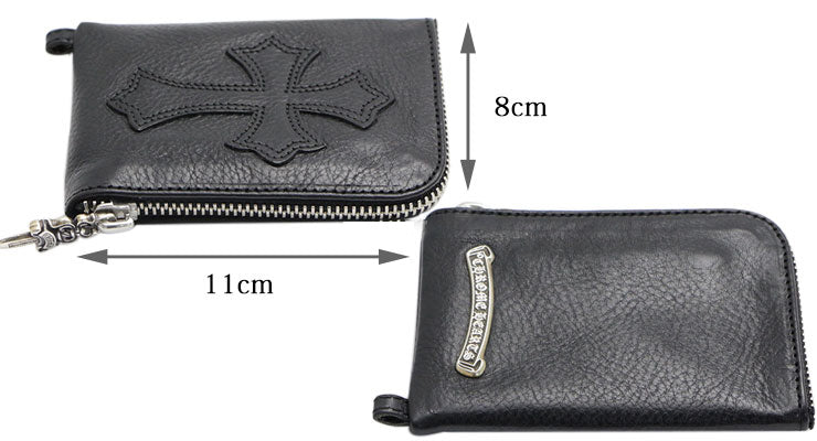 CHROME HEARTS クロムハーツ タイニーZIP 1セメタリークロスパッチ ウォレット レザーウォレット 財布 メンズ レディース CH2009