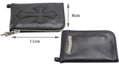 CHROME HEARTS クロムハーツ タイニーZIP 1セメタリークロスパッチ ウォレット レザーウォレット 財布 メンズ レディース CH2009