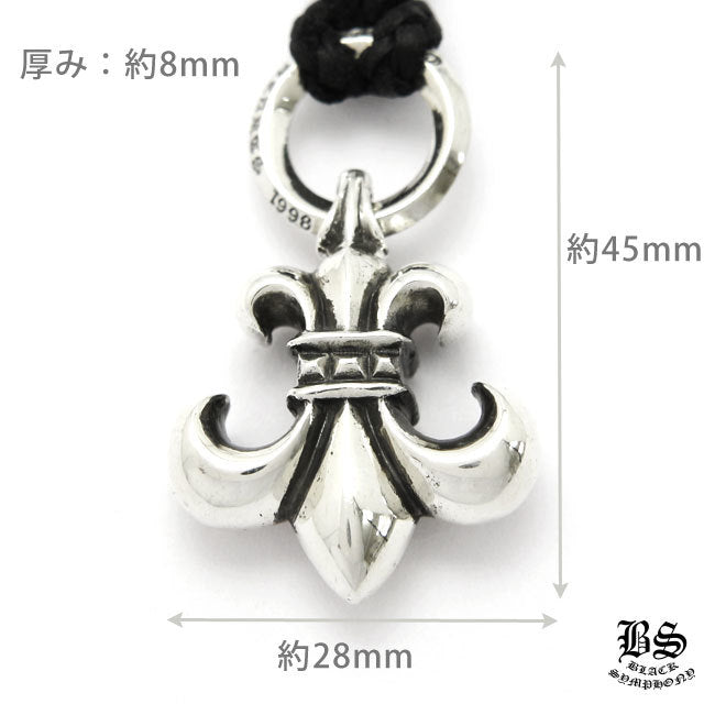 CHROME HEARTS クロムハーツ BSフレア ペンダント レザーコード チョーカー 925シルバー ネックレス