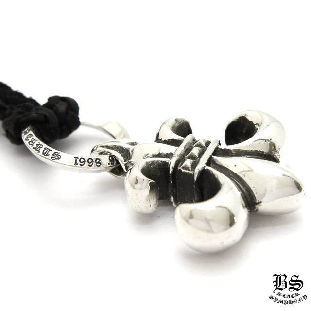 CHROME HEARTS クロムハーツ BSフレア ペンダント レザーコード チョーカー 925シルバー ネックレス