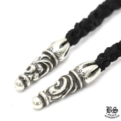 CHROME HEARTS クロムハーツ BSフレア ペンダント レザーコード チョーカー 925シルバー ネックレス