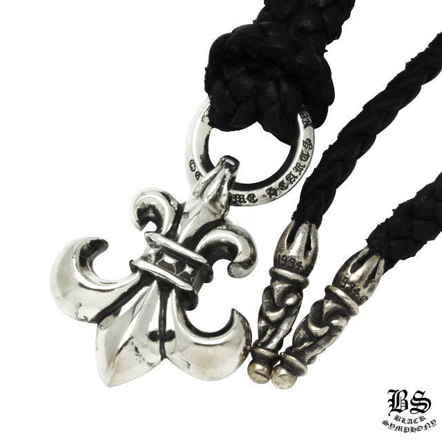 CHROME HEARTS クロムハーツ BSフレア ペンダント レザーコード チョーカー 925シルバー ネックレス