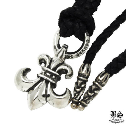CHROME HEARTS クロムハーツ BSフレア ペンダント レザーコード チョーカー 925シルバー ネックレス