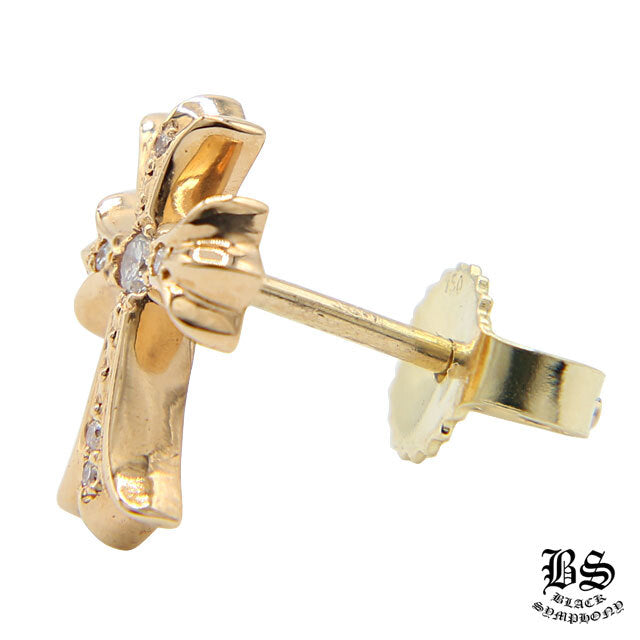CHROME HEARTS クロムハーツ CHクロス ベビーファット スタッドピアス 22K パヴェダイヤモンド 片耳