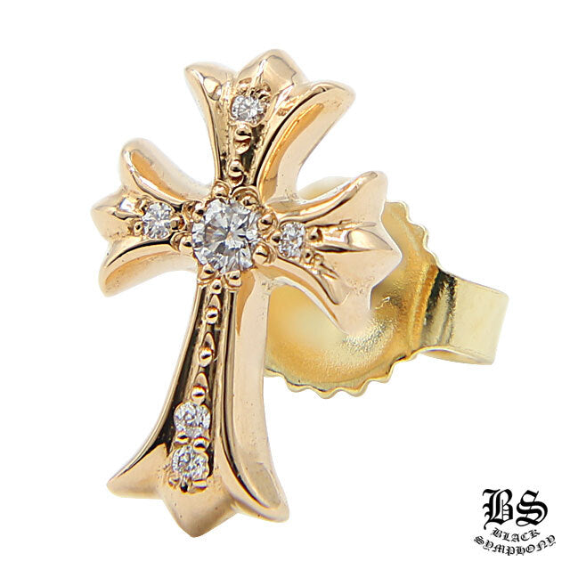 CHROME HEARTS クロムハーツ CHクロス ベビーファット スタッドピアス 22K パヴェダイヤモンド 片耳