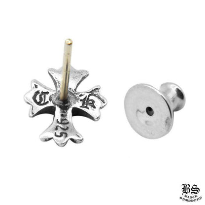 CHROME HEARTS クロムハーツ CHクロス スタッドピアス ブルーサファイア 925シルバー 片耳 ユニセックス