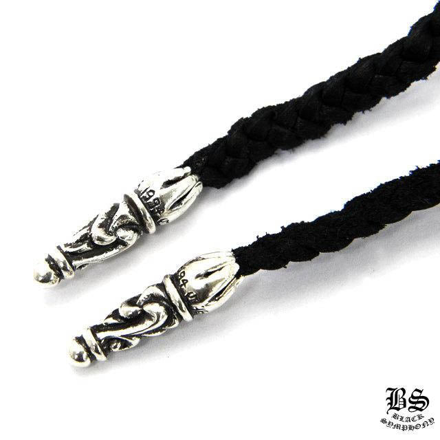 CHROME HEARTS クロムハーツ フィリグリークロス ペンダント XS 925シルバー レザーコード ネックレス