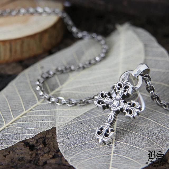 CHROME HEARTS クロムハーツ フィリグリークロス ペンダント XS ペーパーチェーン 20インチ 925シルバー ネックレス