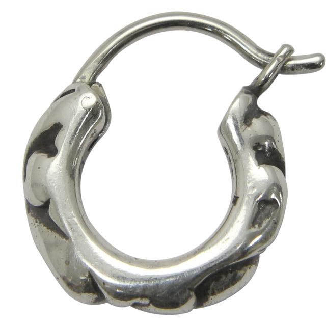 CHROME HEARTS クロムハーツ タイニースクロール フープピアス 925シルバー ワンタッチ 片耳 ユニセックス