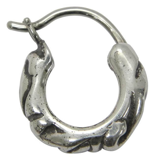 CHROME HEARTS クロムハーツ タイニースクロール フープピアス 925シルバー ワンタッチ 片耳 ユニセックス