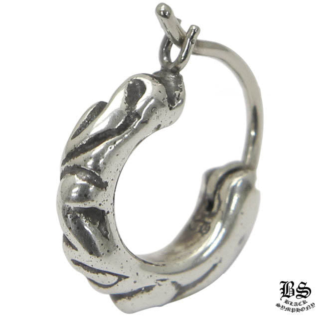 CHROME HEARTS クロムハーツ タイニースクロール フープピアス 925シルバー ワンタッチ 片耳 ユニセックス
