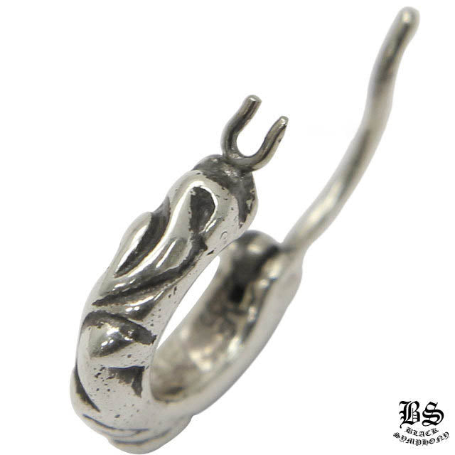 CHROME HEARTS クロムハーツ タイニースクロール フープピアス 925シルバー ワンタッチ 片耳 ユニセックス