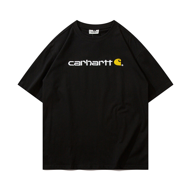 カーハート Short-Sleeve Logo T-Shirt メンズ トップス Tシャツ T-Shirt ブラック ヘザーグレー ネック 半袖Tシャツ 4