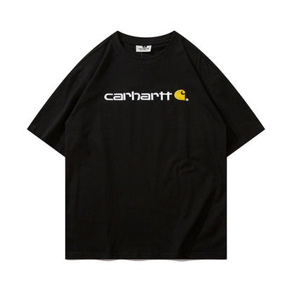 カーハート Short-Sleeve Logo T-Shirt メンズ トップス Tシャツ T-Shirt ブラック ヘザーグレー ネック 半袖Tシャツ 4