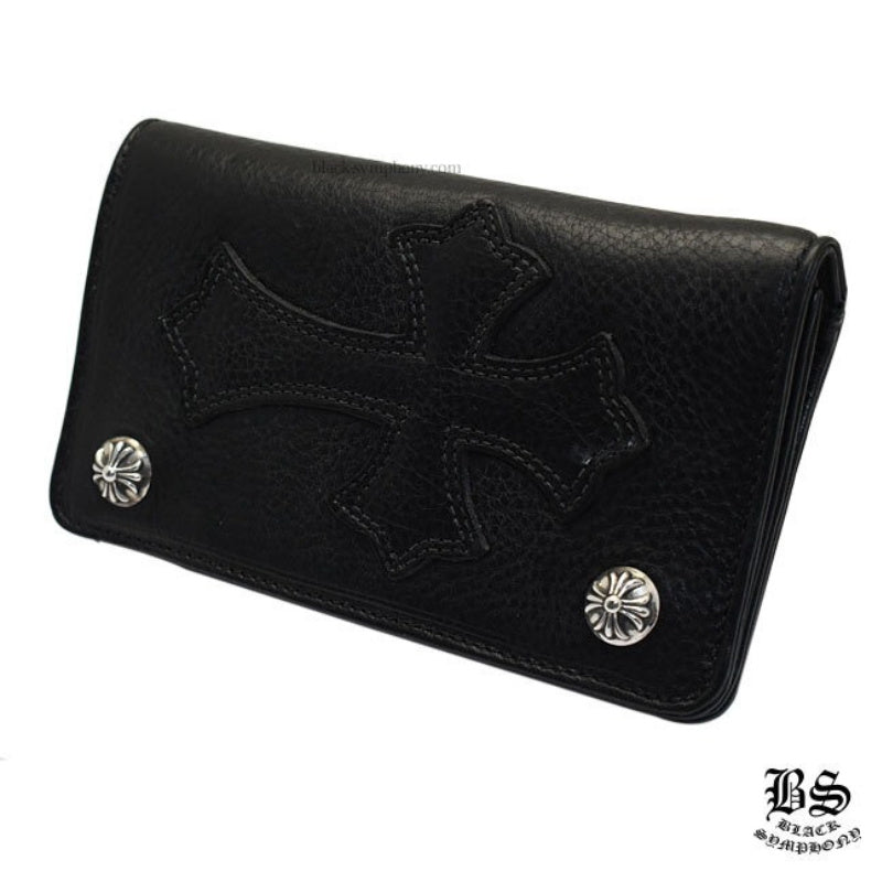 CHROME HEARTS クロムハーツ 1ジップ クロスボタン クロスパッチ レザーウォレット 財布 メンズ レディース CHROMEBAGS003